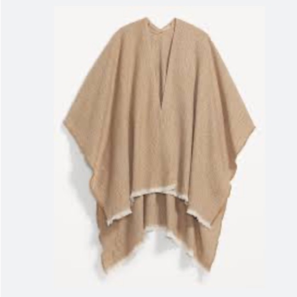 Old navy shawl scarf poncho‎ tan cream NEW with tags super soft one size wrap